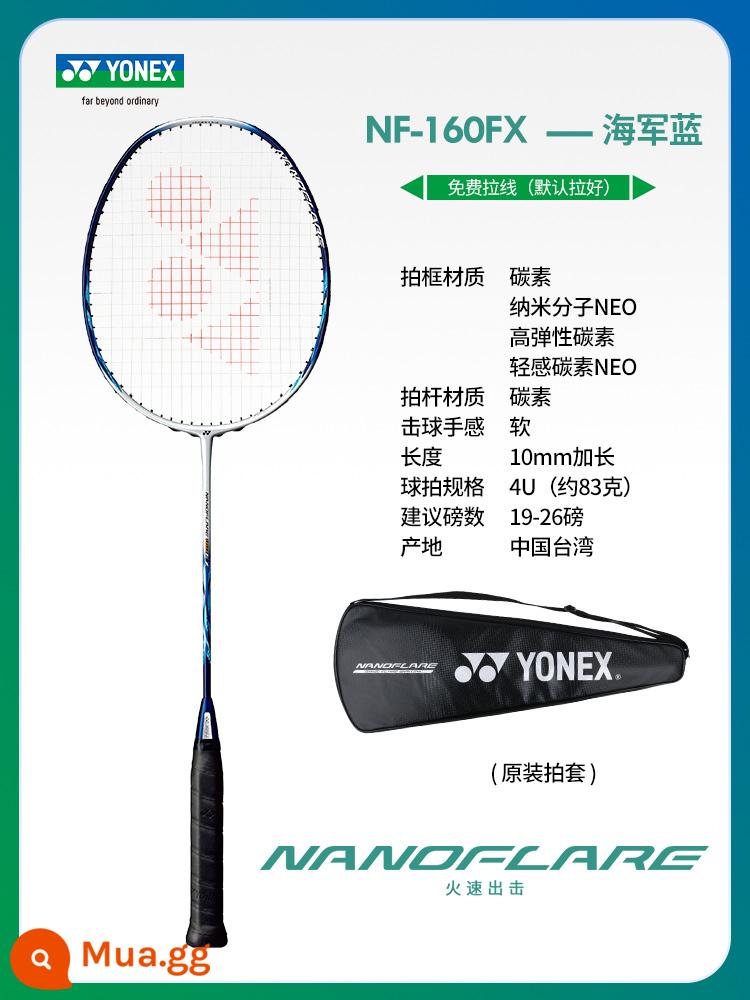 Website chính thức YONEX chính hãng Vợt cầu lông Yonex đánh đơn sợi carbon đầy đủ YY Vợt lông vũ siêu nhẹ chuyên nghiệp - Cực nhẹ và mềm, dễ sử dụng NF160 xanh navy