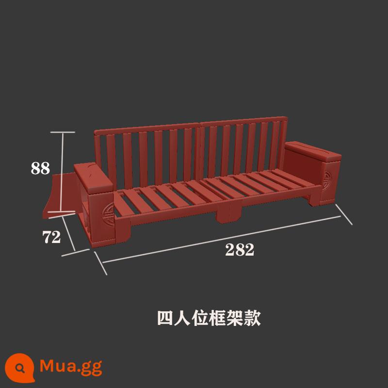 Ghế sofa gỗ hiện đại ngăn kéo ghế dài phòng khách phong cách Trung Quốc mới góc lưu trữ gỗ sồi đồ nội thất lưu trữ sử dụng kép mùa đông và mùa hè - Xe bốn chỗ (phiên bản khung)