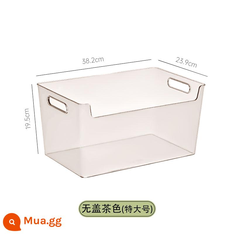 Máy Tính Để Bàn Hộp Bảo Quản Mặt Nạ Mỹ Phẩm Snack Giỏ Hoàn Thiện Hộp Acrylic Hộp Trong Suốt Hộ Gia Đình Linh Tinh Hộp Bảo Quản - Màu nâu cực lớn (không có nắp)