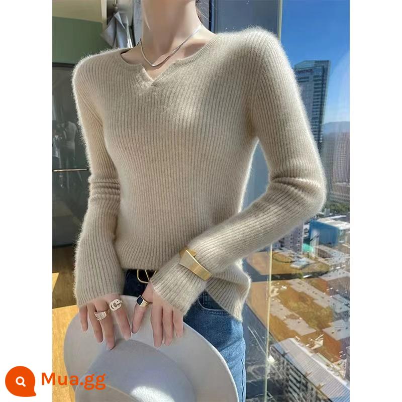 Mùa thu và mùa đông áo len cashmere màu trắng cổ chữ V áo len dày bên trong của phụ nữ áo len cao cấp - Màu nhung xanh [nhỏ/rộng/mặc ngoài/kiểu dáng lười biếng/Đảo công bằng/ngoại cỡ/không khí/phong cách Hàn Quốc/phong cách đường phố/siêu hot/fufu/sản phẩm châu Âu cao cấp/phong cách nóng bỏng của người nổi tiếng trên Internet]