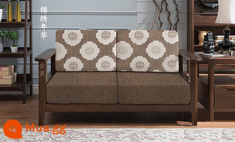 Vỏ ghế sofa bằng gỗ nguyên khối tùy chỉnh, vỏ bọc phổ quát bao gồm tất cả, đệm phổ quát vải lanh Trung Quốc, bọc ghế sofa tùy chỉnh - Cà Phê Nhẹ Năm Tuyệt Vời