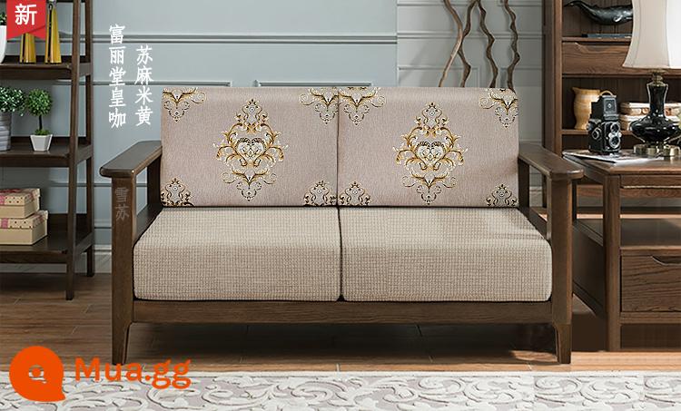 Vỏ ghế sofa bằng gỗ nguyên khối tùy chỉnh, vỏ bọc phổ quát bao gồm tất cả, đệm phổ quát vải lanh Trung Quốc, bọc ghế sofa tùy chỉnh - Quán cà phê tráng lệ