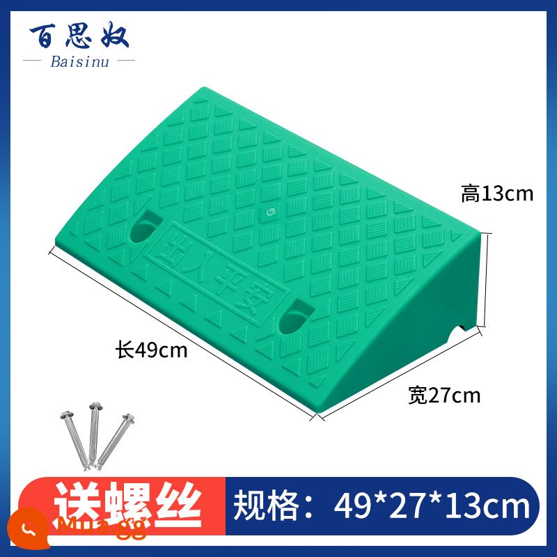 Bậc tam cấp pad dốc lót đường nhựa xe lên dốc leo dốc theo tam giác pad ngưỡng cửa xe điện - Xanh [dài 49 rộng 27 cao 13]