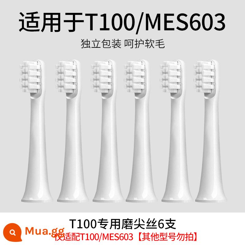 Thích hợp cho đầu bàn chải đánh răng điện Xiaomi T300/T500/T100 Mijia thay thế T301/T302/MES601/602 - 6 miếng dây nhọn (chỉ trang bị cho T100)