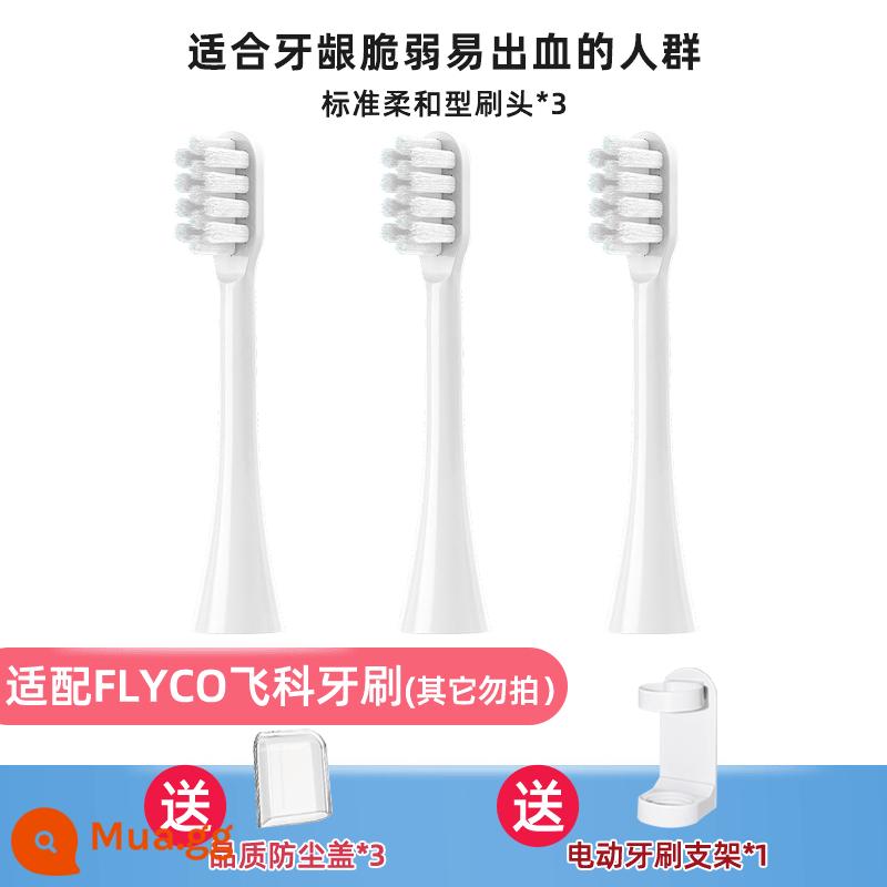 TEETIPS thích ứng với đầu bàn chải đánh răng điện Flyco TH01/FT7105/7108/7205 thay thế đa năng - Gói 3 gói làm trắng nhẹ nhàng và mềm mại tiêu chuẩn