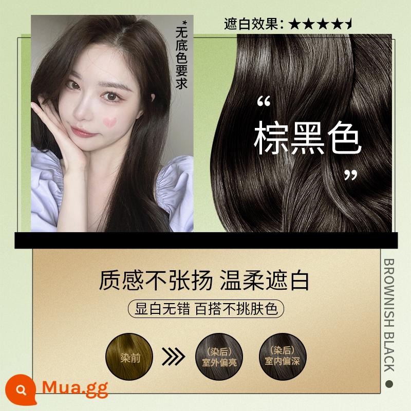 Changyi eco five beizi plant hair dye kem dưỡng tóc tại nhà để che phụ nữ da trắng 2022 màu phổ biến Hanbang - Nâu và đen [1 hộp dành cho tóc ngắn] có thể che được tóc bạc