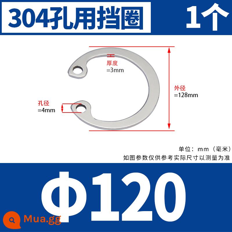 Vòng bi lỗ mangan 65 Lỗ loại A có kẹp đàn hồi loại C GB893 Vòng tròn thẻ lỗ loại C Vòng tròn thẻ bên trong 8-40 - ￠120 (1 cái) 304