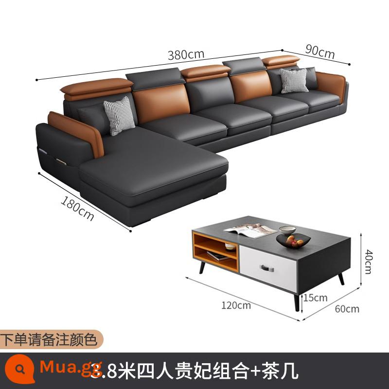 2022 công nghệ mới phổ biến sofa vải căn hộ nhỏ kết hợp hiện đại tối giản phòng khách cao su ánh sáng nội thất sang trọng - 3,8 mét cho bốn người + phi tần + bàn cà phê