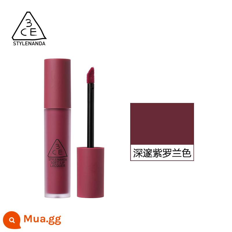 3CE/Sanxi Jade Velvet Lip Glaze Lip Clay Lipstick Brick Red Matte Lipstick Chính Hãng - 6g, CHAI ĐÊM (tím đậm)