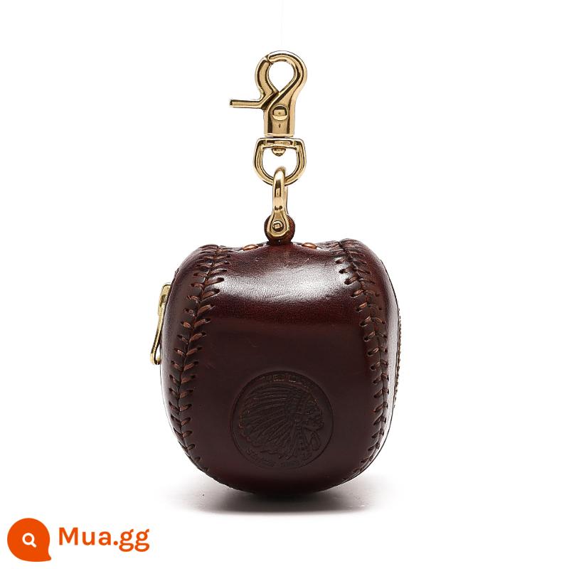 Half work pure handmade khâu túi bóng chày retro tiêu đề túi tiêu đề đầu bò - Nâu sâm