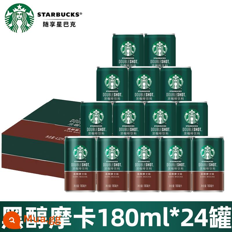 Starbucks Starbucks Xingbei rượu pha sẵn cà phê đồ uống 228ml * 24 cửa hàng hàng đầu chính thức hộp đầy đủ giá đặc biệt - [Hộp chính hãng] Rượu Mocha Đen 180ml*24 lon