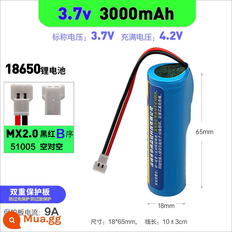 18650 Pin Lithium DIY Phụ Kiện Lắp Ráp 3.7V Với Đôi Ban Bảo Vệ Tích Hợp Âm Thanh Có Dây Oxy Bơm Pin - 3.7v[3000mAh] Air to Air 51005 Đỏ Đen B Chuỗi