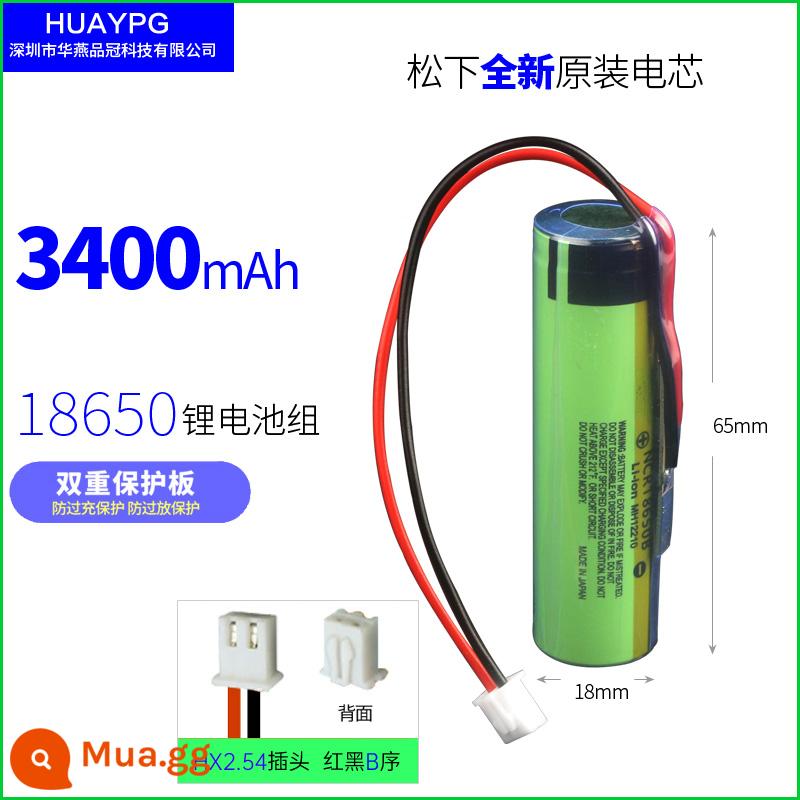 18650 Pin Lithium DIY Phụ Kiện Lắp Ráp 3.7V Với Đôi Ban Bảo Vệ Tích Hợp Âm Thanh Có Dây Oxy Bơm Pin - Panasonic nhập khẩu 3.7V3400mAh xh2.54 B dãy B màu đỏ và đen