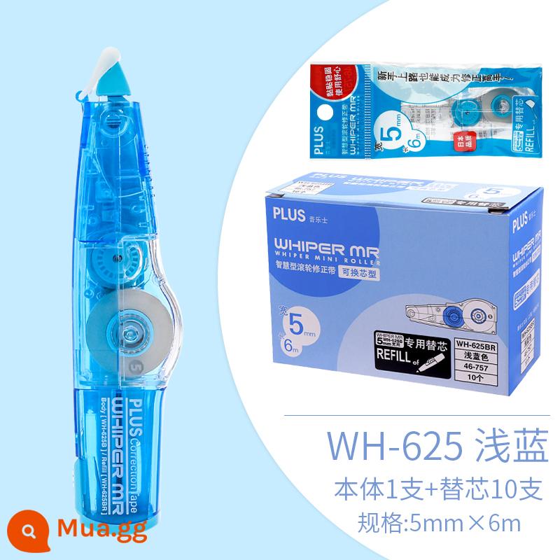 5 cái Đai điều chỉnh PLUS Nhật Bản Đai điều chỉnh WH-635/625/626 với lõi có thể thay thế Đai điều chỉnh 5mm 615 phiên bản giới hạn Đai điều chỉnh Đai điều chỉnh văn phòng phẩm lõi thay thế cho học sinh tiểu học - [Gói 11] Băng chỉnh màu xanh nhạt trong suốt + 10 lõi thay thế