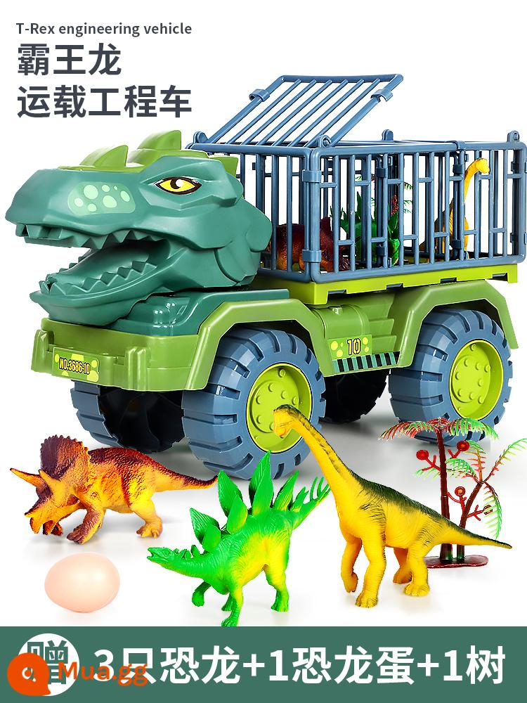 Quá Khổ Kỹ Thuật Khủng Long Đồ Chơi Trẻ Em Bộ Bé Trai Xếp Hình Tyrannosaurus Rex Máy Xúc Xe Cần Cẩu Chống Rơi - Bộ xe vận chuyển Tyrannosaurus Rex cỡ lớn 6 món [3 rồng + 1 quả trứng và 1 cây]