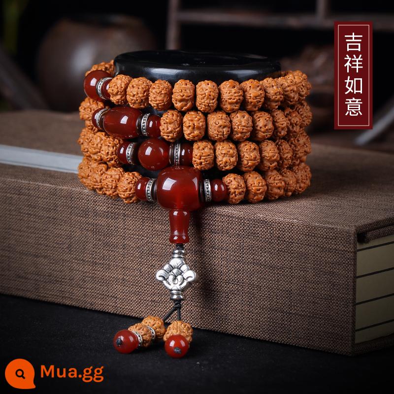 Indonesia 108 nhỏ Vajra Bodhi vòng tay nam đĩa để chơi chuỗi hạt Phật vòng cổ boutique Bodhi Ziwen chơi hình bàn tay nữ - Chúc may mắn và may mắn [được lựa chọn cẩn thận, bùng nổ với thịt và rồng]