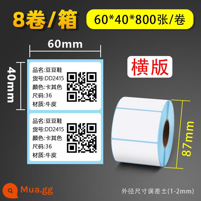 Cân điện tử siêu thị tự dính nhiệt có trọng lượng 70 60 50 40 * 30 20 hậu cần giấy photocopy nhãn dán nhãn giấy mã vạch tấm mặt điện tử thể hiện giấy giá đơn tùy chỉnh in trống không thấm nước - 60*40*800 tờ ngang*8 tập