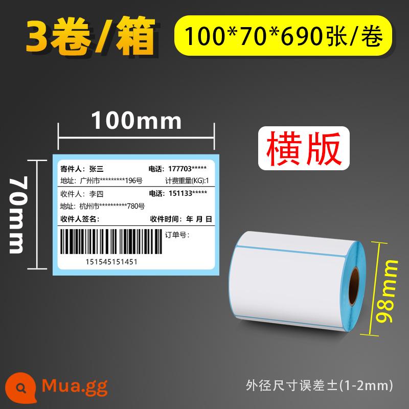 Cân điện tử siêu thị tự dính nhiệt có trọng lượng 70 60 50 40 * 30 20 hậu cần giấy photocopy nhãn dán nhãn giấy mã vạch tấm mặt điện tử thể hiện giấy giá đơn tùy chỉnh in trống không thấm nước - 100*70*690 tờ ngang*3 tập