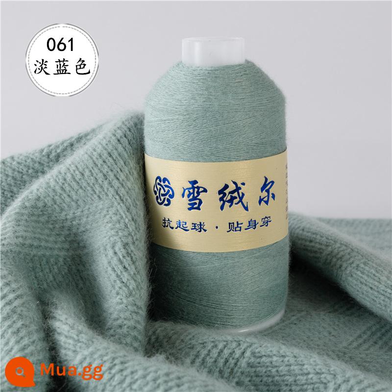 Sợi len cashmere nhung tuyết chính hãng cashmere dê 100% dệt bằng máy sợi mỏng sợi len dệt kim thủ công khăn quàng cổ trẻ em len mịn giá đặc biệt - Màu xanh mòng két 061