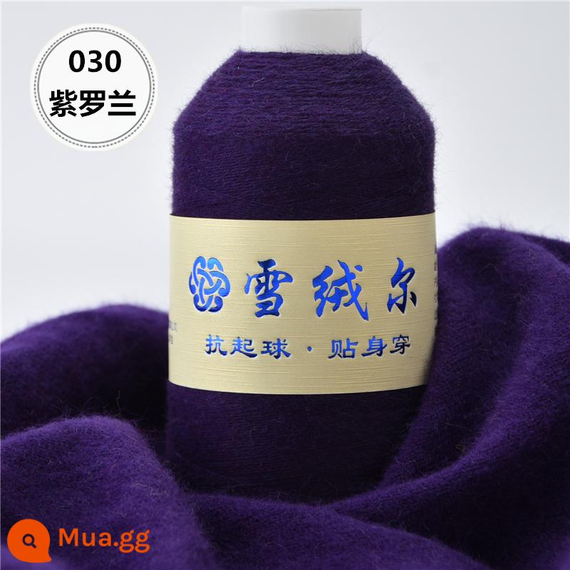 Sợi len cashmere nhung tuyết chính hãng cashmere dê 100% dệt bằng máy sợi mỏng sợi len dệt kim thủ công khăn quàng cổ trẻ em len mịn giá đặc biệt - Tím 030 Tím