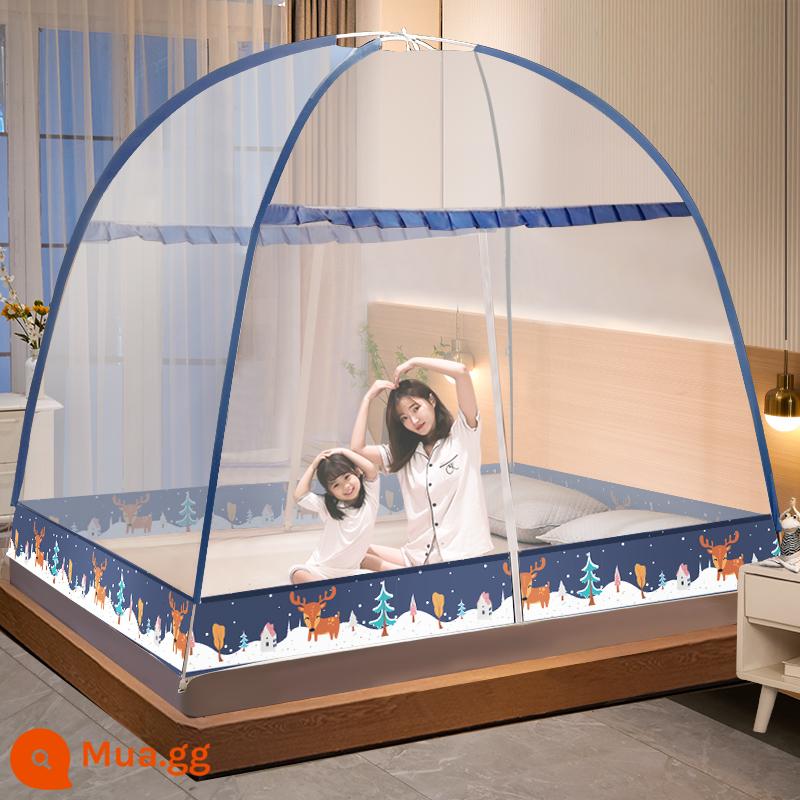 2023 new yurt muỗi mùng nhà lắp đặt miễn phí gấp mùng ký túc xá sinh viên chống rơi trẻ em gấp chống muỗi - Snow Deer [Mẫu mới rộng hơn và lớn hơn - Không chứa formaldehyde loại A]