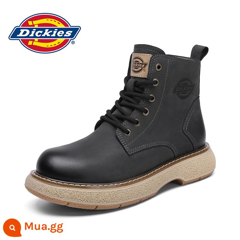 Dickies Giày Bốt Martin Nam Mùa Đông Plus Nhung Ủng Giày Cotton Cao Dụng Cụ Giày Dây Kéo Bên Hông Giày Bốt Nam - đen