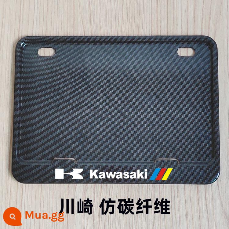 Khung biển số xe máy phù hợp cho biển số xe máy Honda ns125la Haojue Dongfeng Kaiyue Qianjiang QJ sửa đổi - Kawasaki-Carbon giả rắn