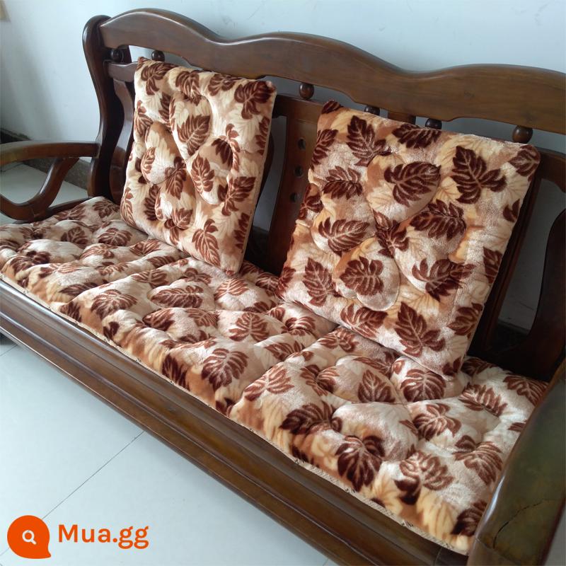 miễn phí vận chuyển mùa thu và mùa đông dày gỗ gụ sofa gỗ đệm sang trọng đệm đệm ghế sofa gỗ kết hợp chống trượt - màu be hồng rụng lá