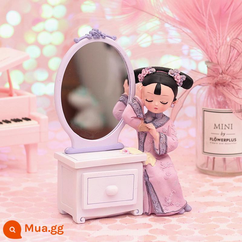 Búp bê Tử Cấm Thành Khá Gege Wenchuang Dolls Đồ trang trí Dòng Cung điện Phong cách cổ xưa Trang phục cổ đại Búp bê lụa Phong cách Trung Hoa Quà tặng nhỏ - 060-7 Mặc quần áo màu tím