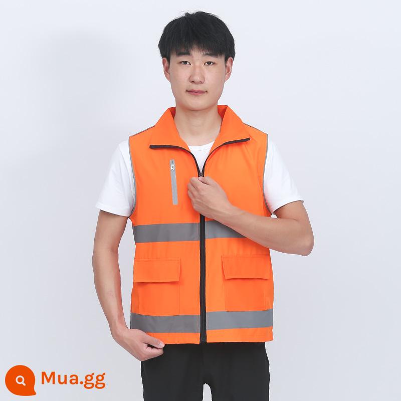 Áo phản quang áo vest quảng cáo an toàn giao thông hoạt động quản lý đường bộ áo liền quần đội tình nguyện kỹ thuật logo tùy chỉnh - Quả cam