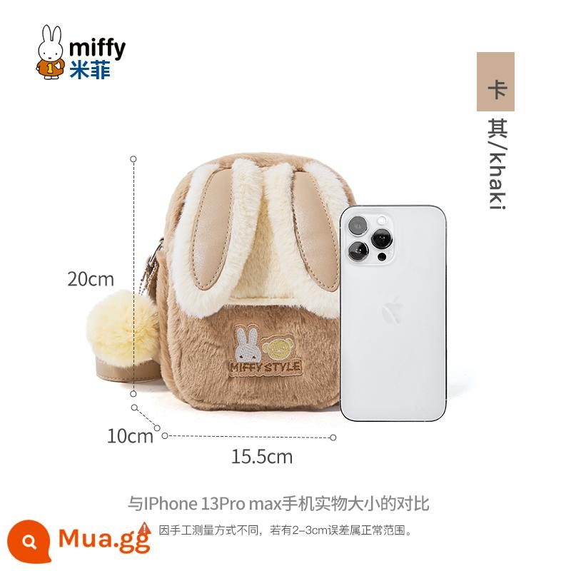 Túi Miffy Sang Trọng 2022 Mới Túi Thu Đông Tai Thỏ Sang Trọng Bé Gái Thời Trang Ngọt Ngào Messenger Một Vai Dễ Thương - Khaki