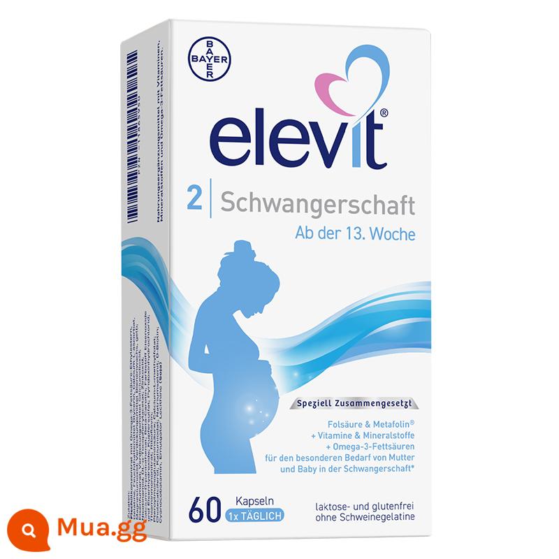 Elevit phiên bản Đức phân khúc Elevit2 chứa Active Acid + DHA cho bà bầu sau 13 tuần thai hộp 60 viên - Elevit Đức bản 2 phân khúc (60 viên)