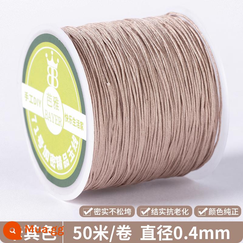 Số 71 dây ngọc bích 0.4mm DIY dây dệt thủ công dây đỏ dệt thủ công dây trang sức rất tinh xảo cho nhẫn - [Kaki Chắc Chắn Và Thanh Lịch] Kaki Số 71 Dây Ngọc-50 Mét-Đường Kính Dây 0.4mm