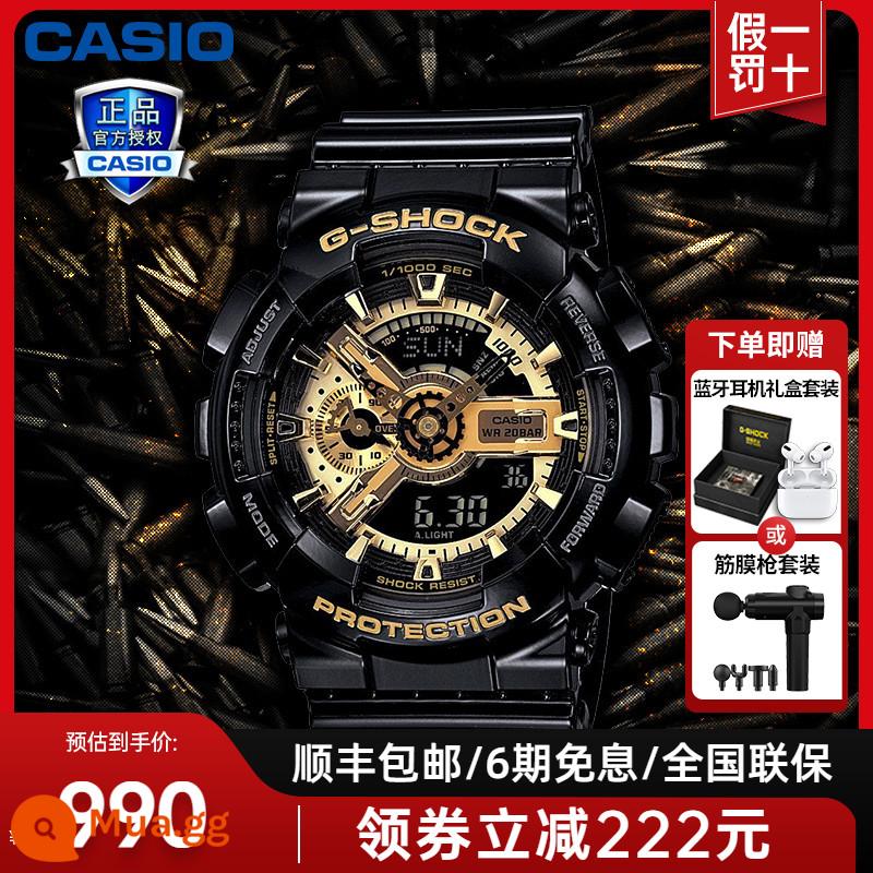 Đồng hồ CASIO nam vàng đen gshock chính hãng trái tim bóng tối Ngộ Không giới hạn nam thần biển GA110GB - 1.GA-110GB-1APR đi kèm súng bắn/tai nghe Bluetooth/hộp quà vàng đen