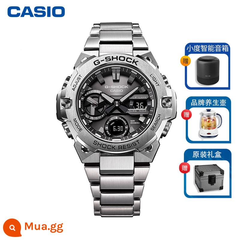 Đồng hồ CASIO nam GST Heart of Steel GSHOCK chính hãng năng lượng mặt trời Bluetooth Poseidon men GST400 - GST-B400D-1APFT đi kèm loa Xiaodu/bình sức khỏe/hộp quà chính hãng