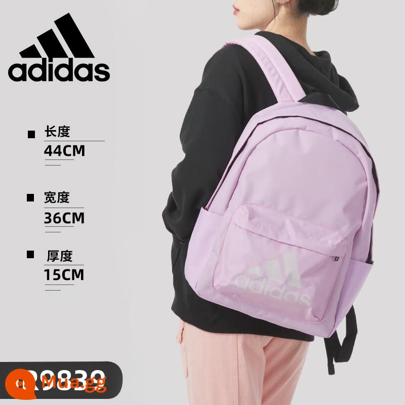 Balo adidas chính hãng Balo adidas dung tích lớn ba lô siêu nhẹ nữ học sinh cấp 3 cặp nam cấp 2 - [Dòng Logo lớn] IR9839 Lilac