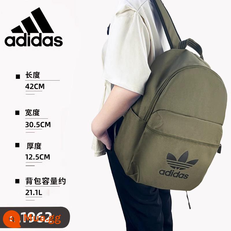 Túi đeo vai Adidas cỏ ba lá dành cho nam và nữ du lịch ngoài trời Túi học sinh trung học phổ thông kiểu Hàn Quốc - Màu xanh ô liu IL1962