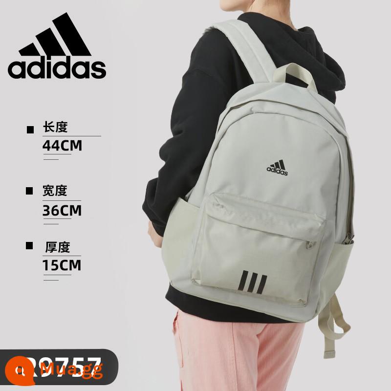 Balo adidas chính hãng Balo adidas dung tích lớn ba lô siêu nhẹ nữ học sinh cấp 3 cặp nam cấp 2 - [Logo+Dòng ba sọc]IR9757 Xám mè