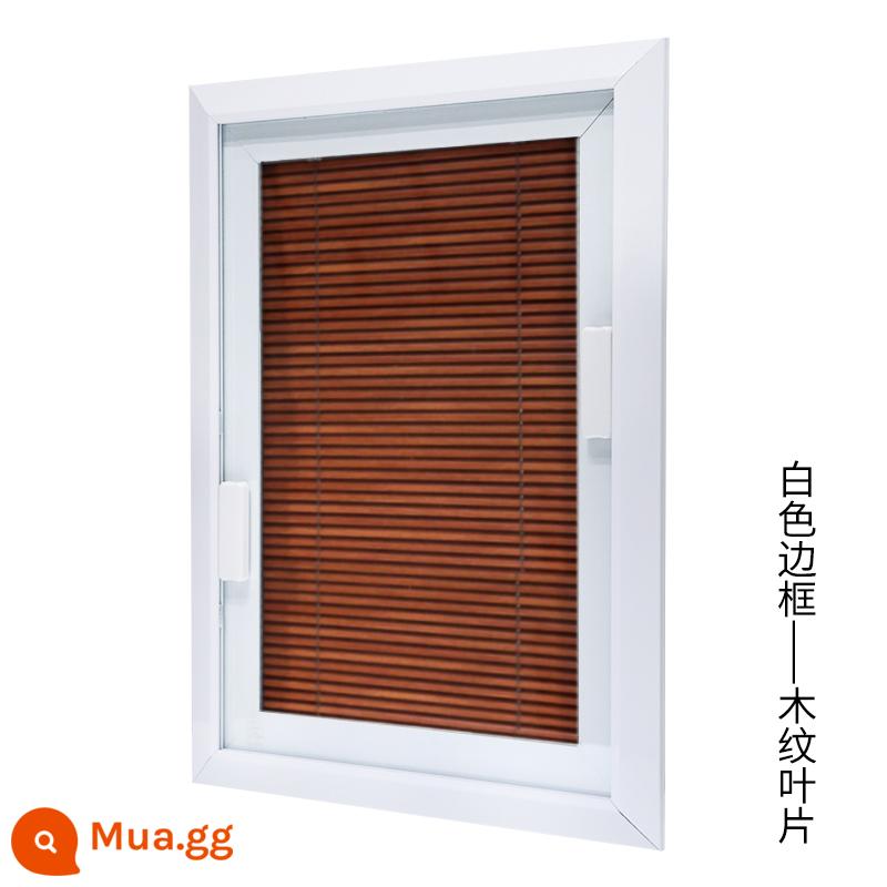 LOUVER LOUVER ALUMINUM Hợp kim được xây dựng -Trong một cửa kính bằng kính phòng trang điểm văn phòng trang điểm mở cửa rèm cửa - Lá màu khung gỗ màu trắng