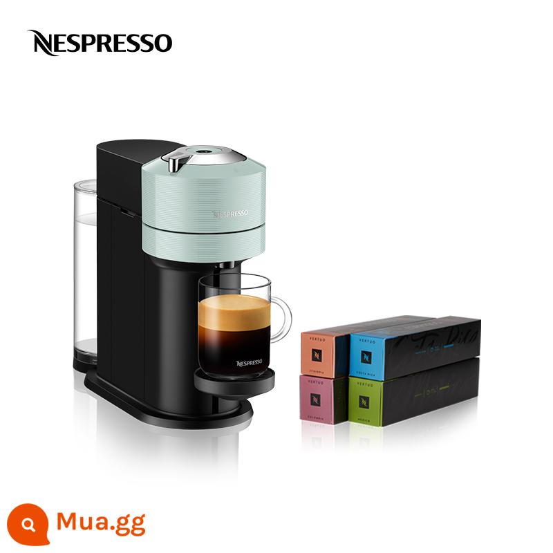 Bộ máy pha cà phê viên nén tự động NESPRESSO Vertuo Next chứa 40 viên nén do Masters sản xuất - bạc hà xanh