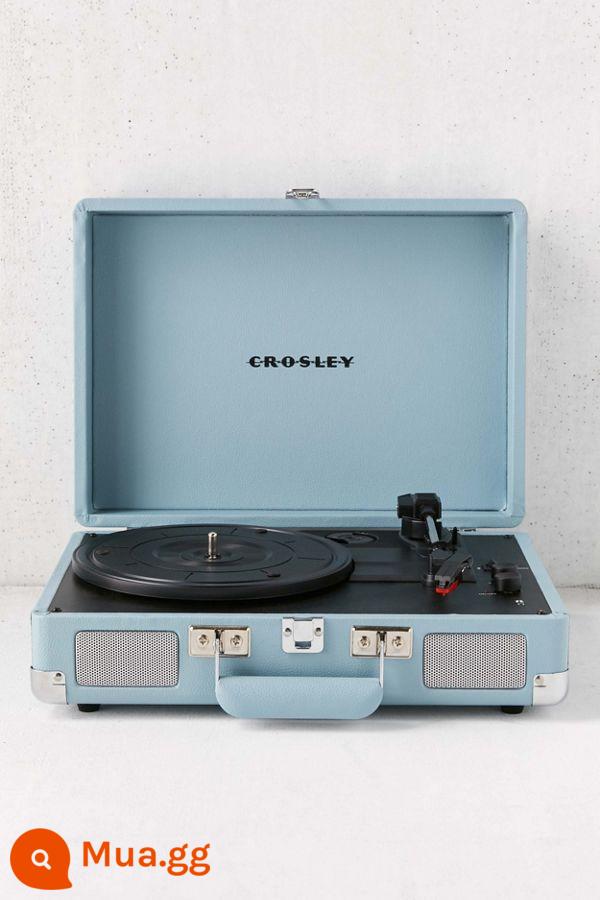 American Crosley máy ghi đĩa vinyl Máy ghi âm Bluetooth máy quay đĩa di động tại nhà Máy ghi âm di động âm thanh - Crosley xanh xám vận chuyển từ Mỹ