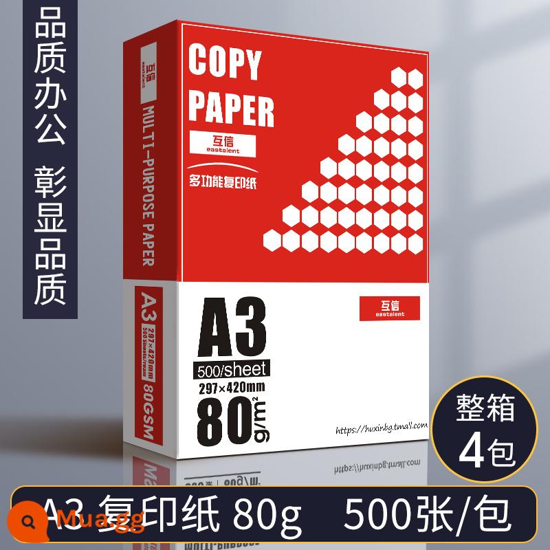 Tin tưởng lẫn nhau Giấy photocopy A4 giấy photocopy 70g túi đeo vai 500 tờ đồ dùng văn phòng a4 in giấy trắng một gói giấy trắng in a4 80g miễn phí vận chuyển Giấy A5 giấy nháp sinh viên giấy trắng giấy a3 cả hộp bán buôn - Hộp 4 gói Giấy photocopy A3-80G [500 tờ/gói] bao bì màu đỏ