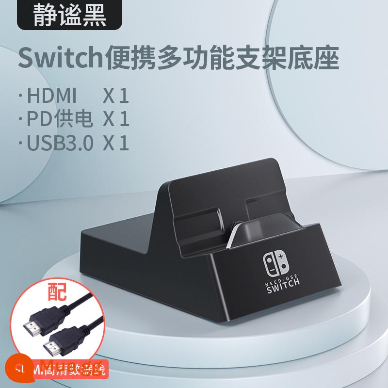 Công tắc đế sạc NS phù hợp cho phụ kiện máy chơi game Nintendo OLED, đế mở rộng video đa chức năng di động, kết nối với khung chuyển đổi mở rộng màn hình TV, máy tính xách tay, thẻ chụp ảnh - Bầu trời đầy sao màu đen [Đế đa chức năng USB 3.0] Dòng mới + Cáp độ phân giải cao*1