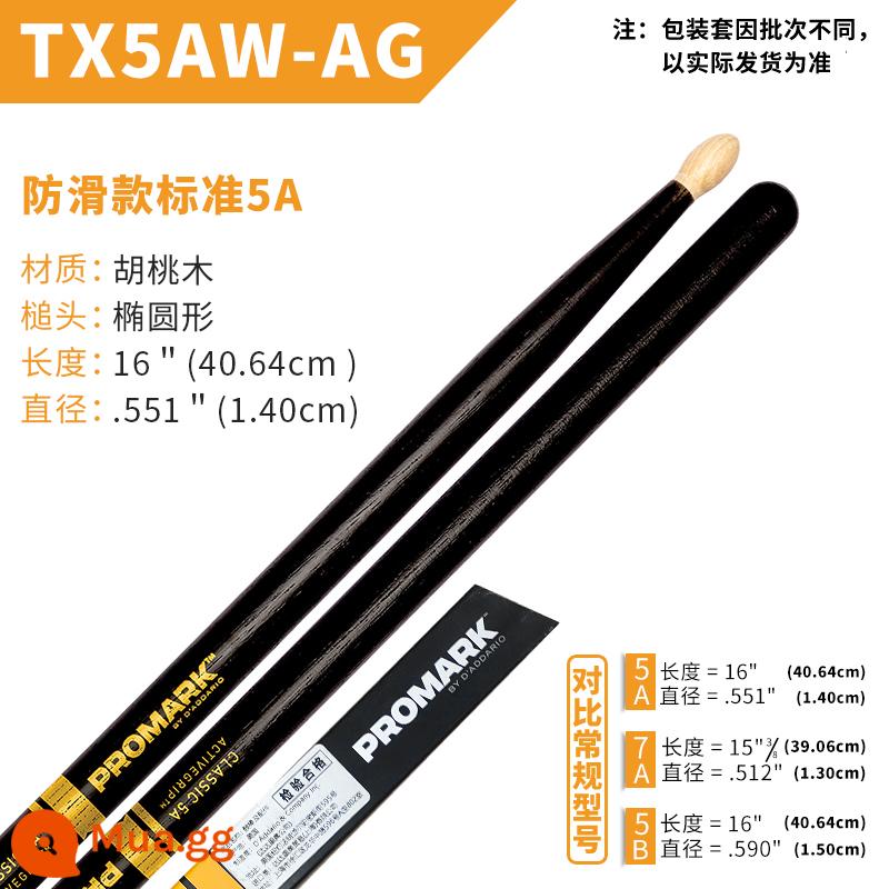 Dùi trống ProMark Drum Stick 5A/7A/5B American Walnut Signature Drum TX5AW Jazz Drum Hammer - 5A chống trượt TX5AW-AG