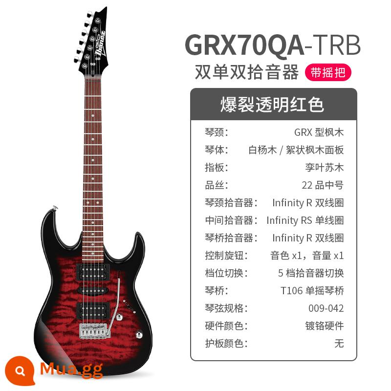 Ibanez Ibanna đàn guitar điện grx40 azes40 31 GRG lắc đơn cho người mới bắt đầu mục nâng cao - GRX70QA gradient màu đỏ trong suốt (lắc đôi đơn/đôi/lắc đơn)