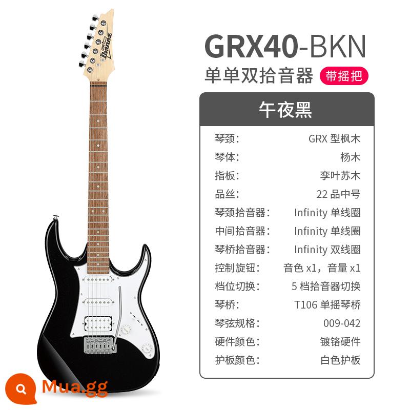 Ibanez Ibanna đàn guitar điện grx40 azes40 31 GRG lắc đơn cho người mới bắt đầu mục nâng cao - GRX40 màu đen nửa đêm (đơn đơn đôi/lắc đơn)