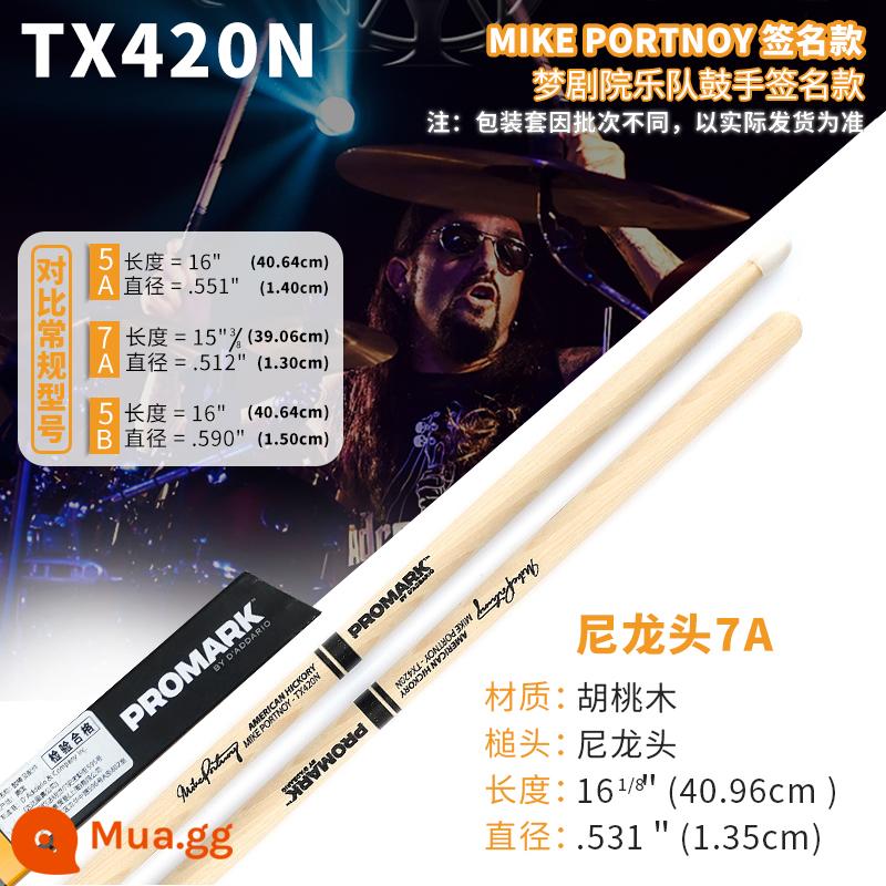 Dùi trống ProMark Drum Stick 5A/7A/5B American Walnut Signature Drum TX5AW Jazz Drum Hammer - Model 7A đặc trưng TX420N Dream Theater