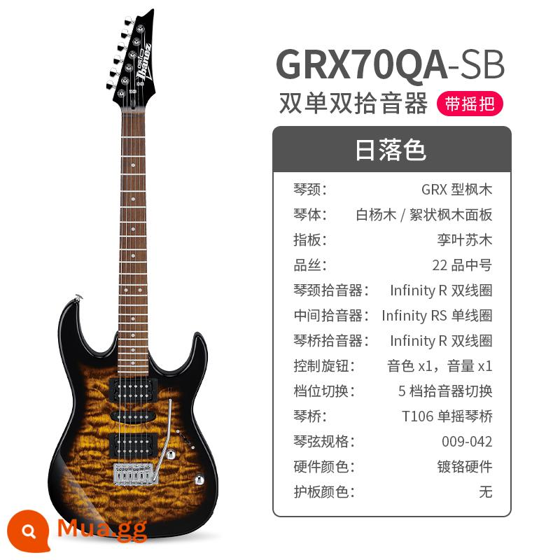 Ibanez Ibanna đàn guitar điện grx40 azes40 31 GRG lắc đơn cho người mới bắt đầu mục nâng cao - GRX70QA màu hoàng hôn (lắc đôi đơn/đôi/lắc đơn)