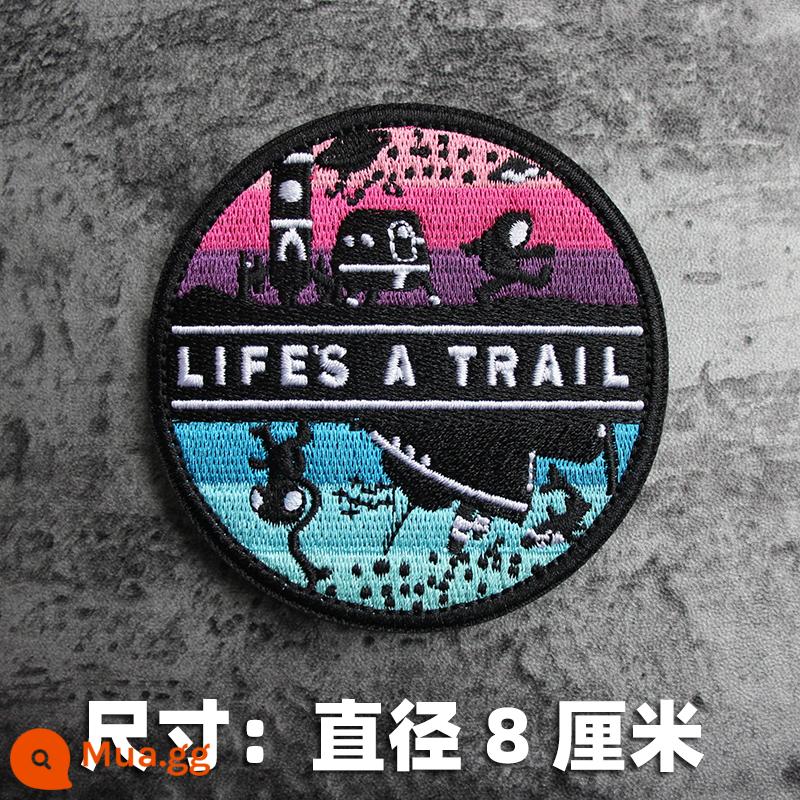 Thêu Velcro Scenic Morale Patch Phiêu lưu ngoài trời Cắm trại Traveller Keo Armband Morale Patch - CUỘC SỐNG LÀ MỘT CON ĐƯỜNG Sao và Biển