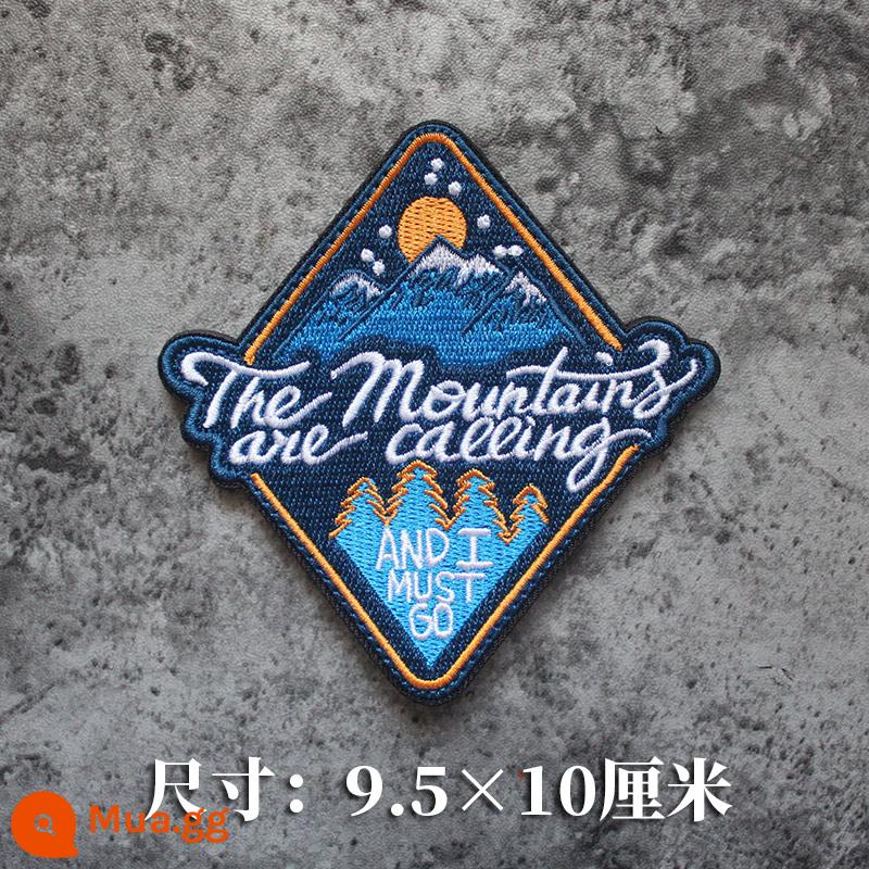 Thêu Velcro Scenic Morale Patch Phiêu lưu ngoài trời Cắm trại Traveller Keo Armband Morale Patch - cuộc gọi núi xanh